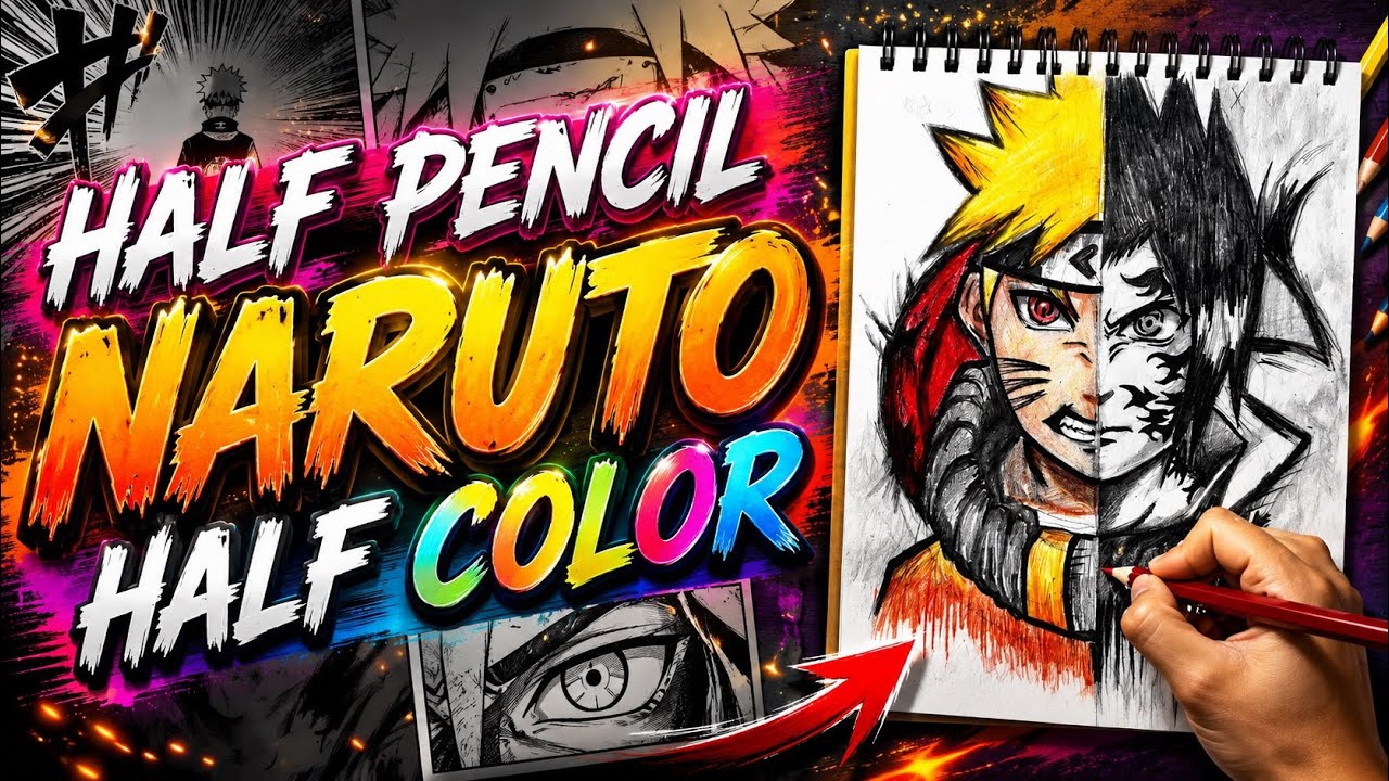 Challenge NARUTO Half pencil & Helf color