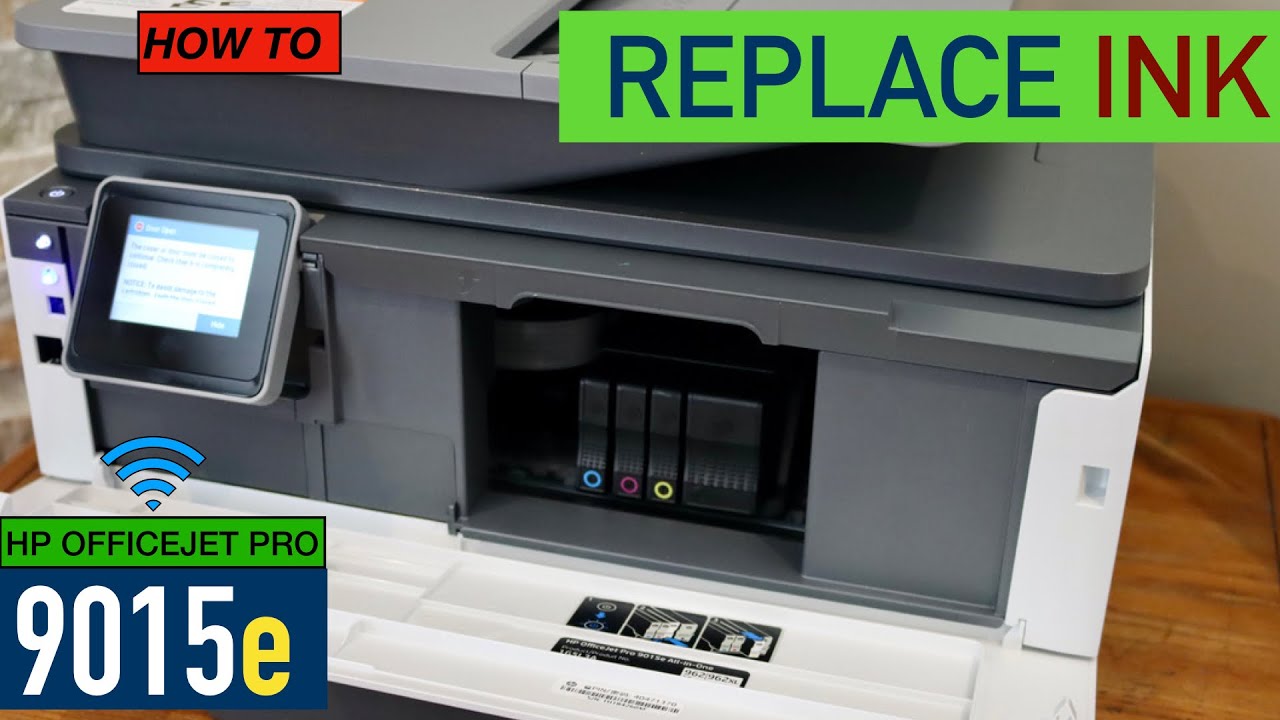 Замена чернильного картриджа HP OfficeJet Pro 9015e.
