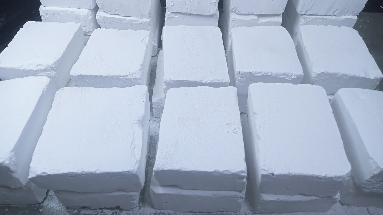 Big Extra soft White gymchalk homemade gymchalk blocks crushing Buttery | satisfying | ASMR 