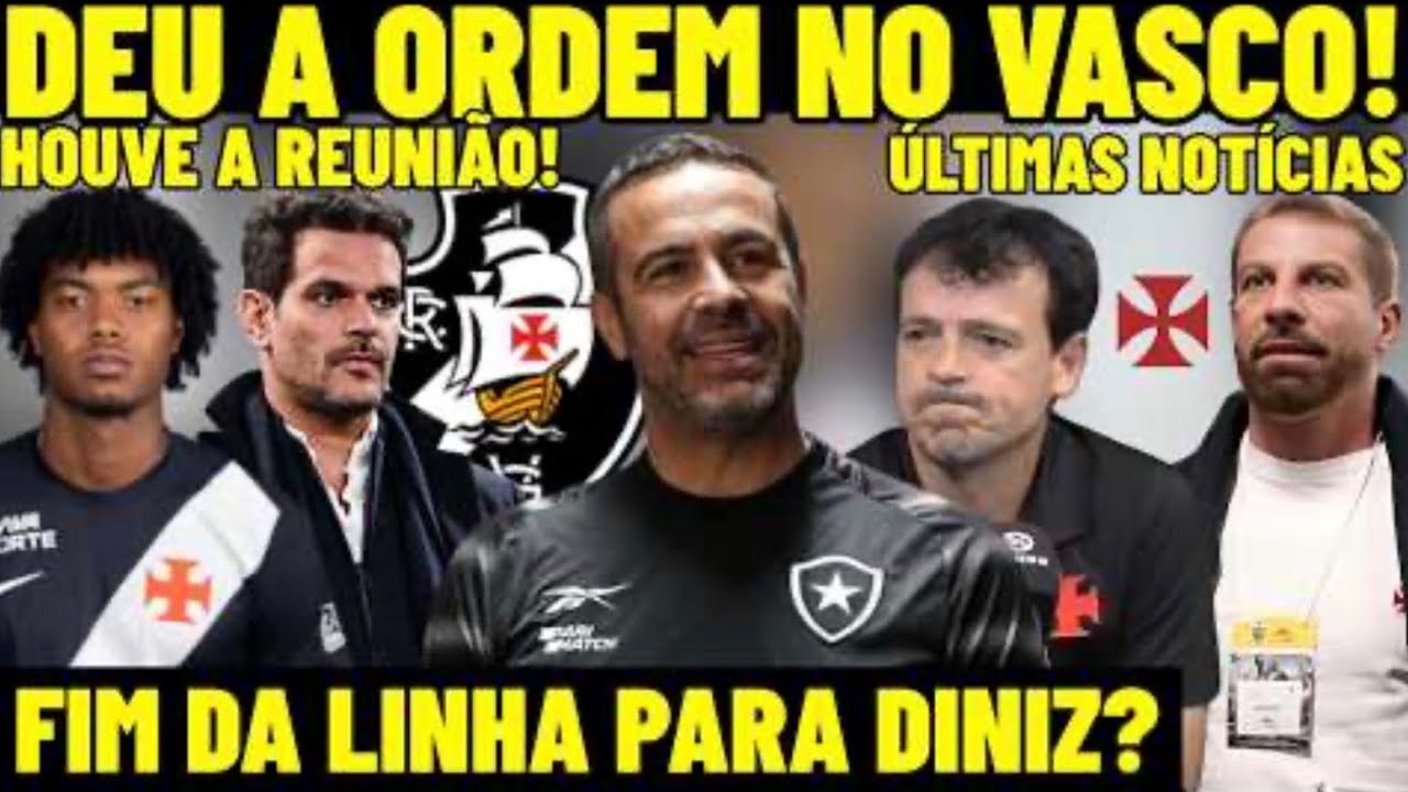 CONFIRMOU AGORA! DEU A ORDEM NO VASCO! FIM DA LINHA PARA O DINIZ? HOUVE REUNIÃO! QUER ARTUR JORGE!