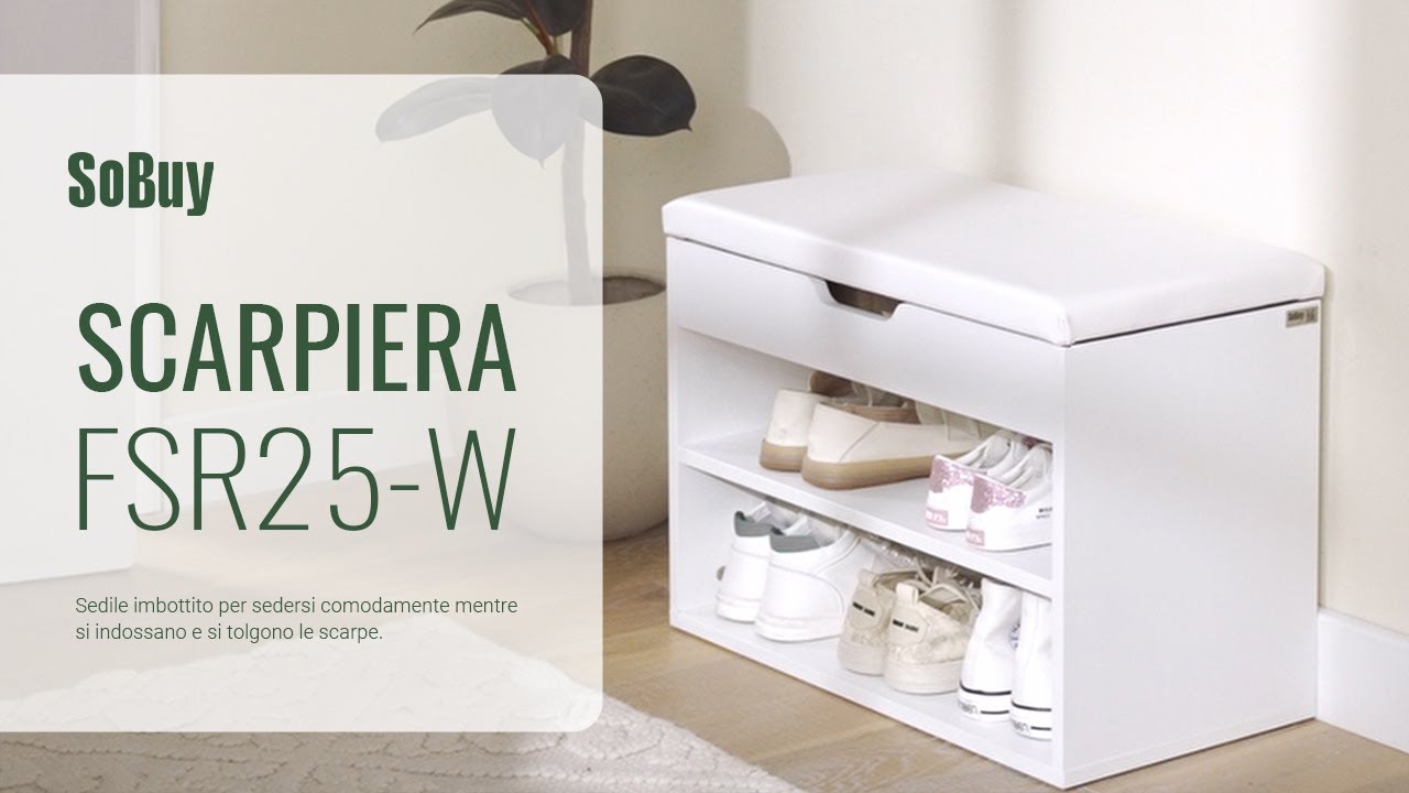 SoBuy Scarpiera a 2 ripiani丨Panca per scarpe丨Scarpiera丨Scarpiera丨FSR25-W
