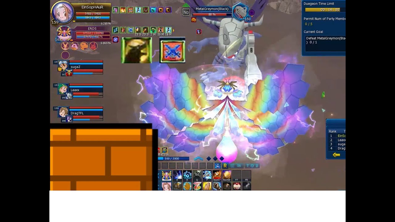 PERFORMANCE OF EOSMON AFTER 2X STATS IN METALGREYMON DUNGEON    DIGIMON MASTERS ONLINE