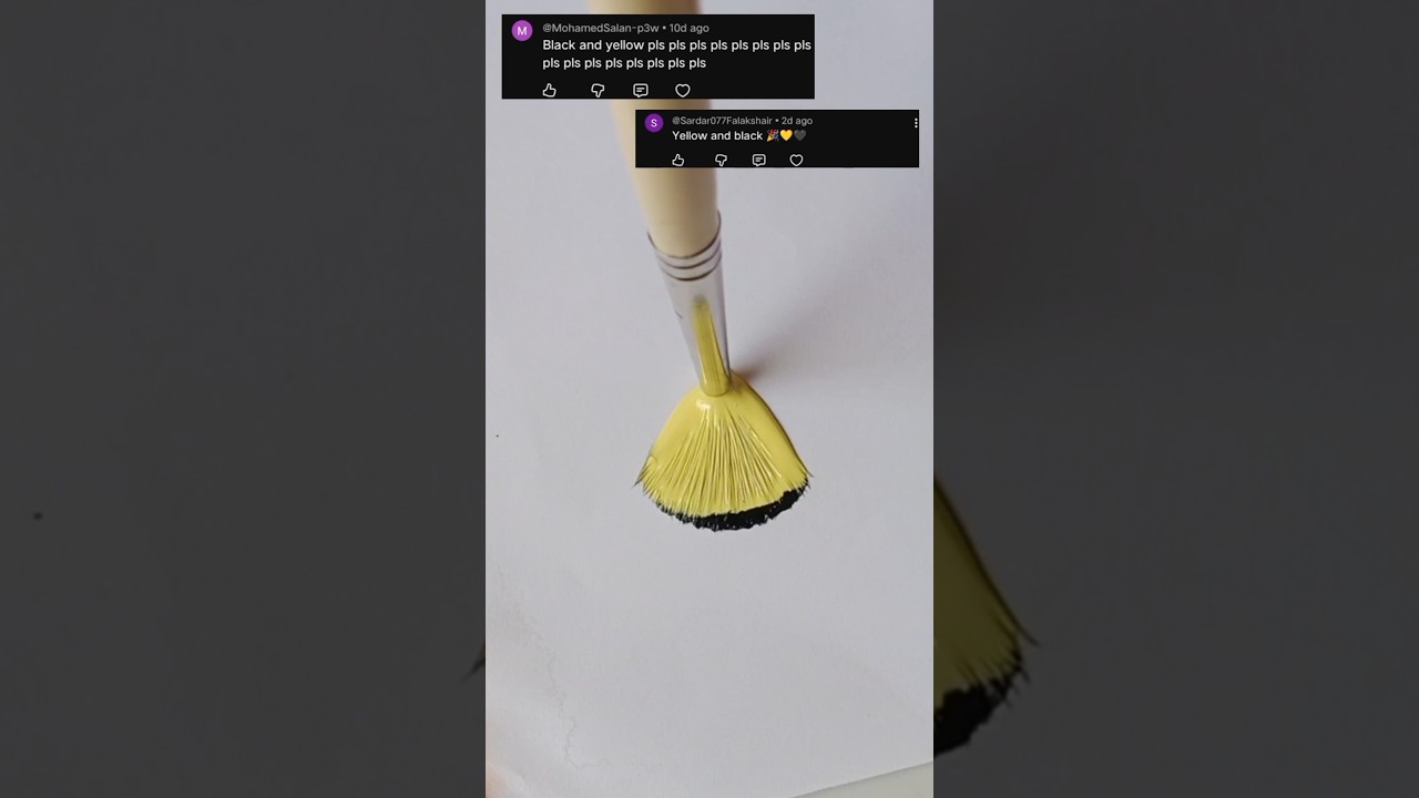 yellow 💛 & black 🖤 one stroke relaxing art #shorts #shortvideo #satisfying #relaxing #painting #art