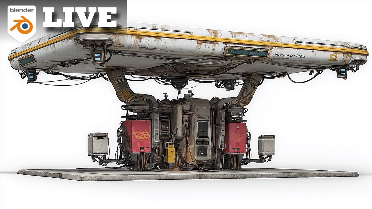 Hard Surface 3D modeling in Blender Live tutorial