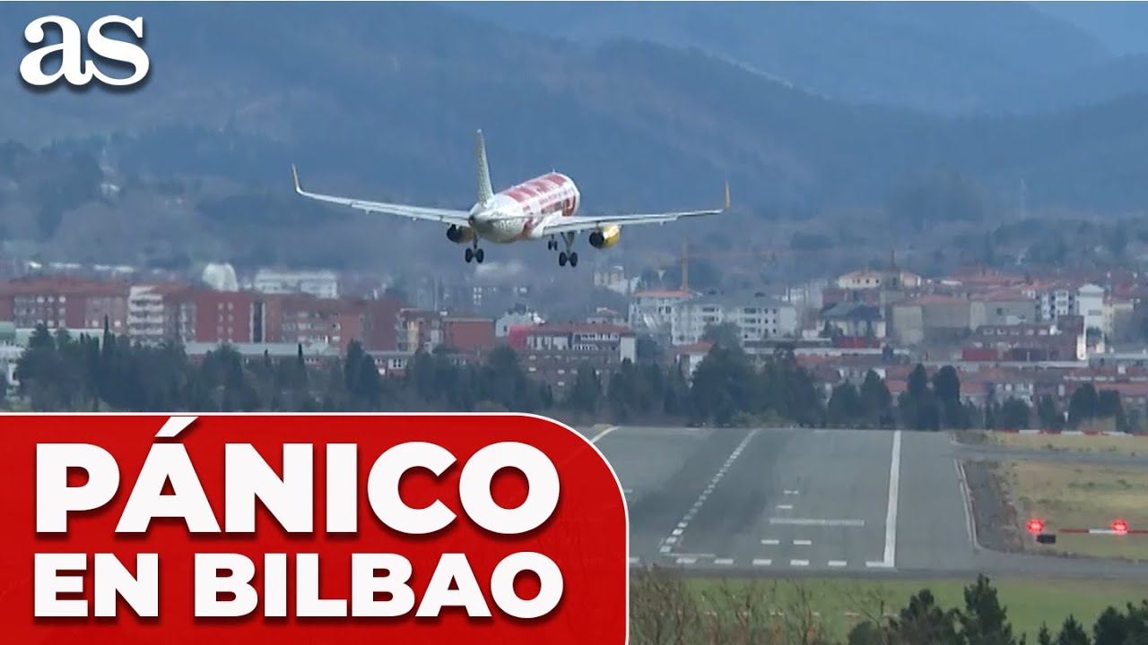 PÁNICO EN BILBAO:  las FUERTES RACHAS DE VIENTO obligan a desviar ocho vuelos