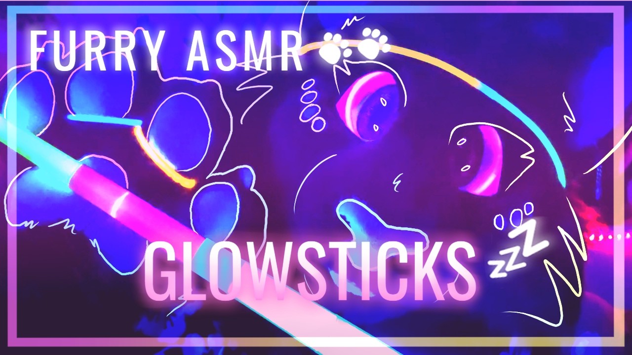 [FURRY ASMR] GLOWSTICKS in the DARK 🌈🌠 light triggers, tapping, whispers🔦😴