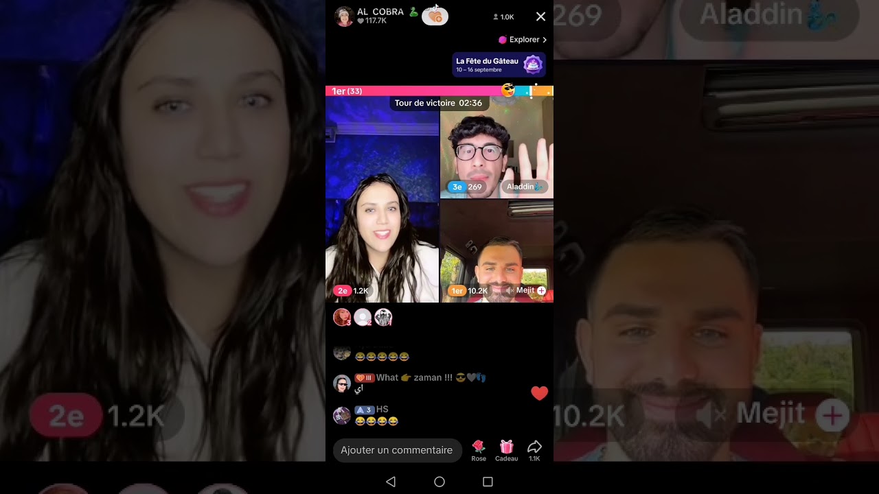 لايف لبارحة مع علاء و فيتين و غيرة كوبرا من البنات +نور 😘