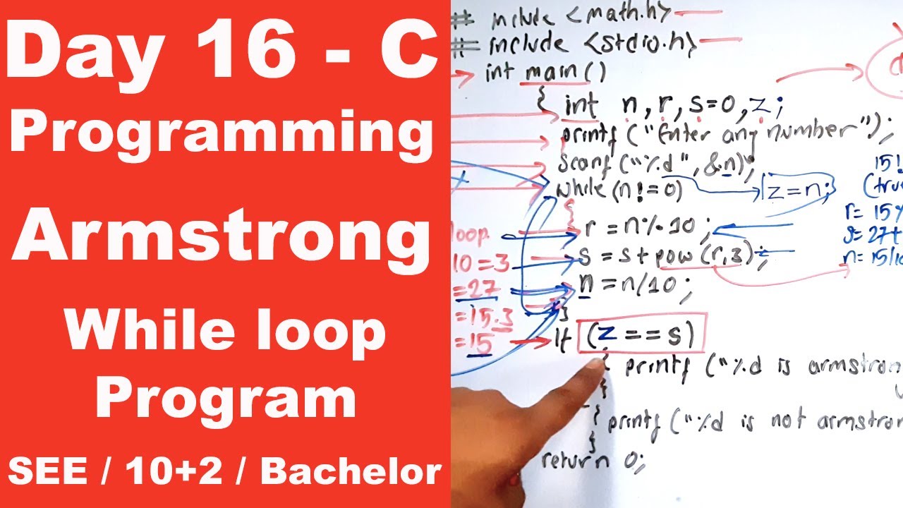 Check Armstrong number in C || Day 16 || Readersnepal