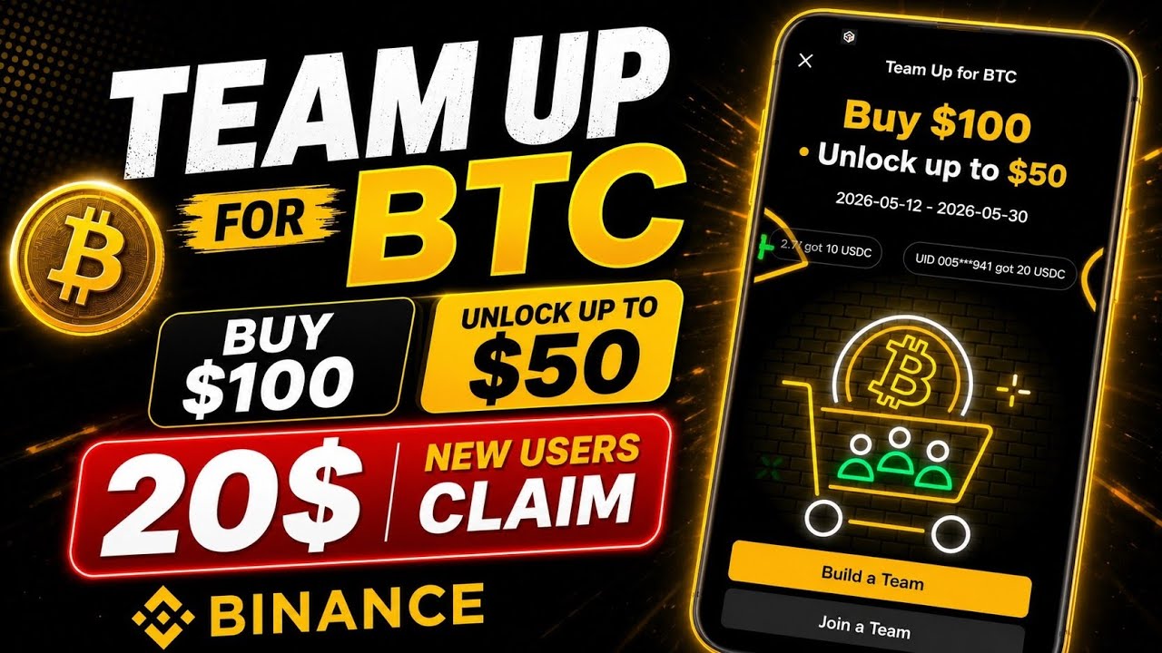 Binance Team Up for BTC | Team Up for BTC | Binance New Users Event | Binance $20 Team 