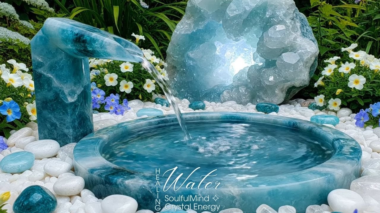 Healing Water Sounds LIVE 🌊 Crystal Fountain Ambience for Deep Sleep, Stress Relief & Calm Mind