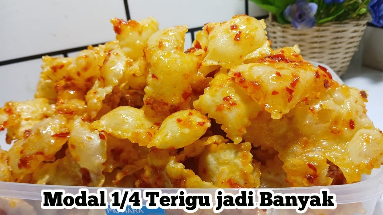 KERIPIK GEMOY PEDAS MANIS‼️MODAL 1/4 TERIGU JADI BANYAK BANGET - IDE CAMILAN MODAL EKONOMIS 