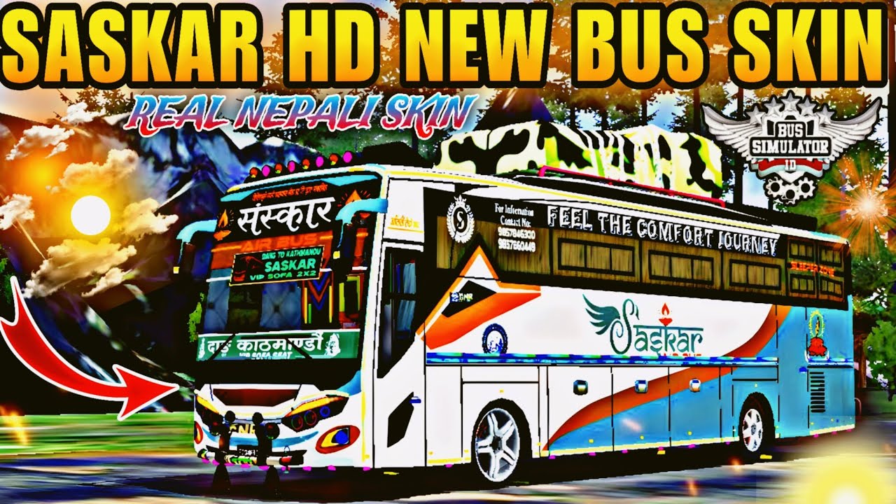 New Nepali Bus Skin In Bus simulator indonesia  / Saskar Air Bus Skin For Bus simulator indonesia 