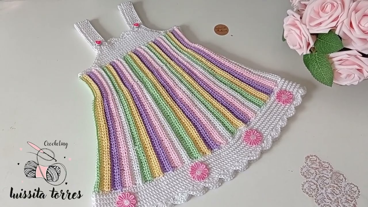 Vestido Tejido a crochet para Bebé paso a paso Fácil y Rápido de Hacer! Nuevo Patrón de Ganchillo