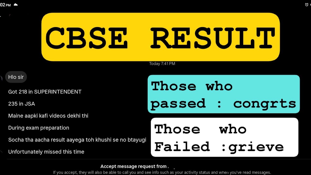 A sad/happy live session after cbse result for stage 1
