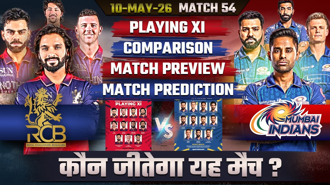 IPL 2026 : Mumbai Indians vs Royal Challengers Bengaluru Preview,Prediction,Pitch Report,Weather