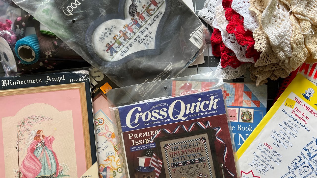 Thrifted Quilting, Embroidery and Cross Stitch Supplies