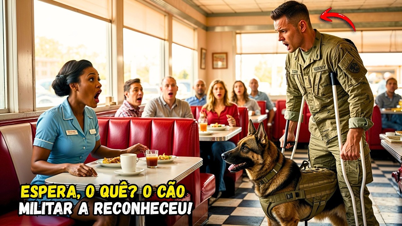 Posso me sentar aqui? perguntou um soldado com deficiência — então seu cão parou todo o restaurante!