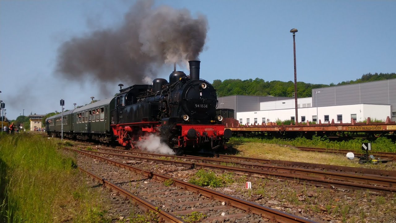 Rennsteigbahn Pendelfahrten mit BR 94 1538 am 28.05.2023 zwischen Schleusingen und Rennsteig.