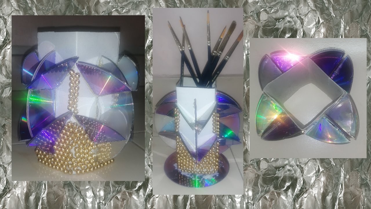 Wealth out of waste|CD craft|Pen stand with CD|Home decoration ideas