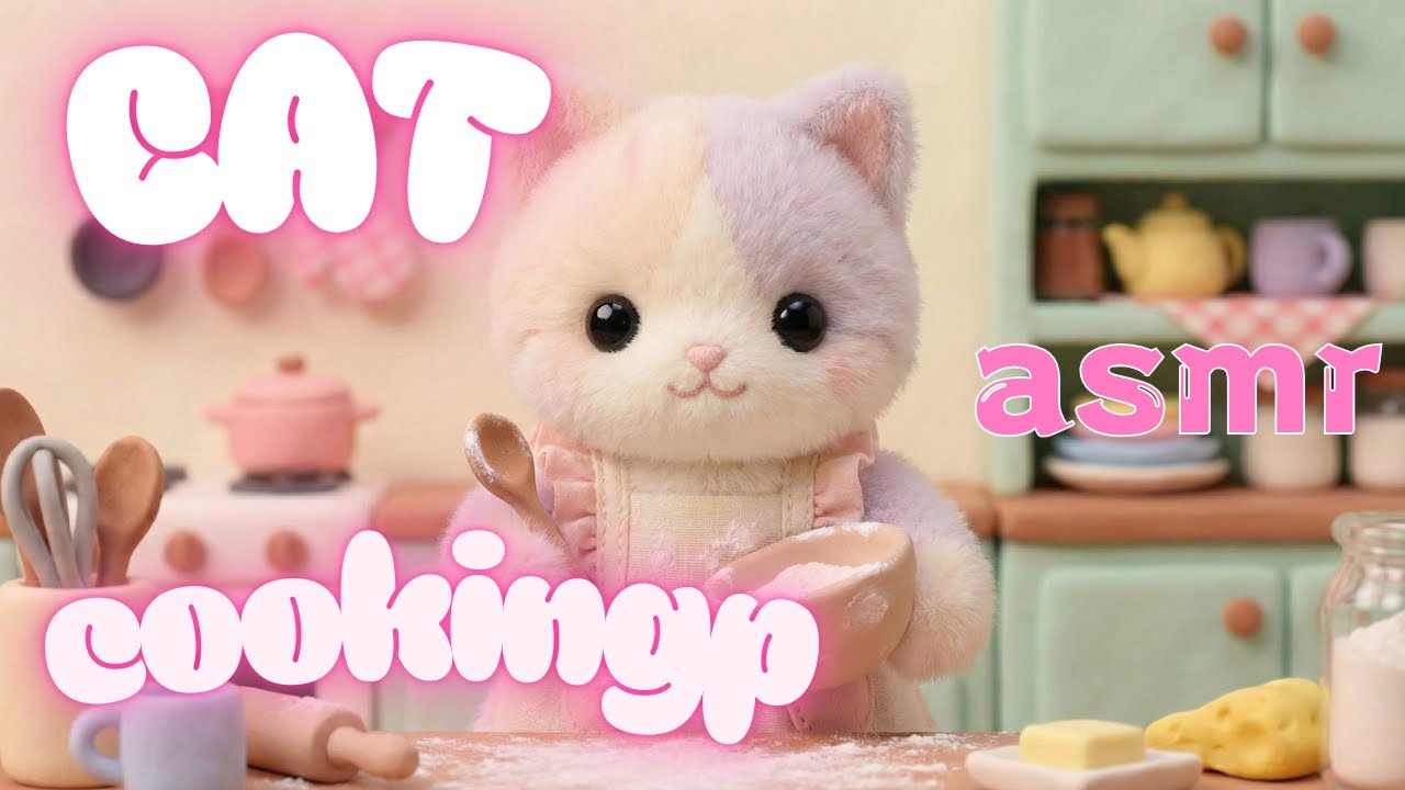 〔ASMR〕三毛猫のクッキング - 癒やしのコマ撮りお菓子作り