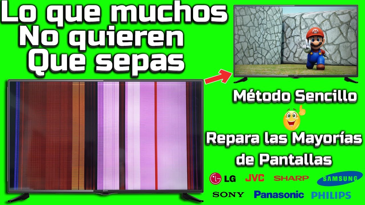 Repara las mayoría de pantalla con rayas horizontal y vertical  método sencillo No importa la marca