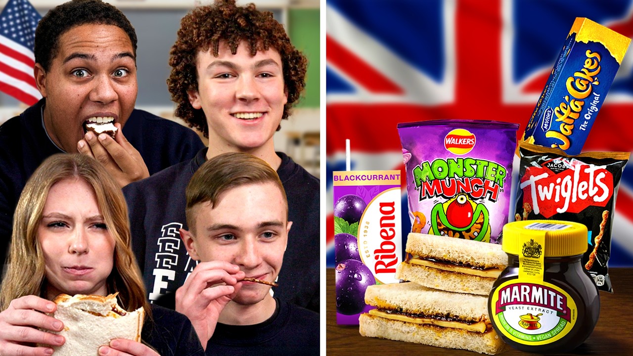 American Highschoolers try British School Lunches!