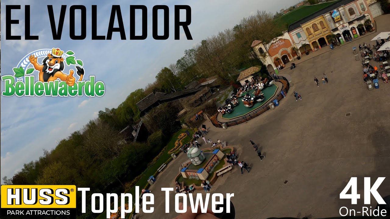 El Volador - 4k On-Ride - Bellewaerde - Huss Topple Tower - POV