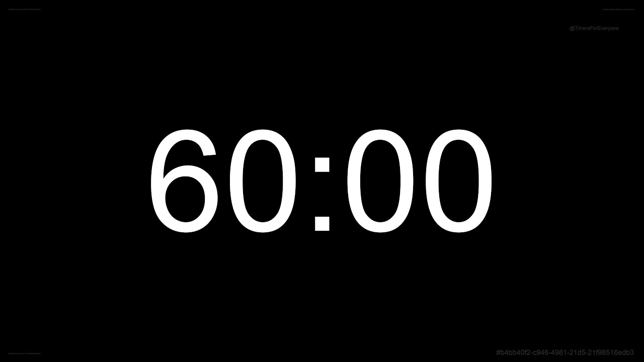 60 Minute Timer ⏱️ Clean & Simple Countdown | Long 4K HD Timer Video | Timers For Everyone