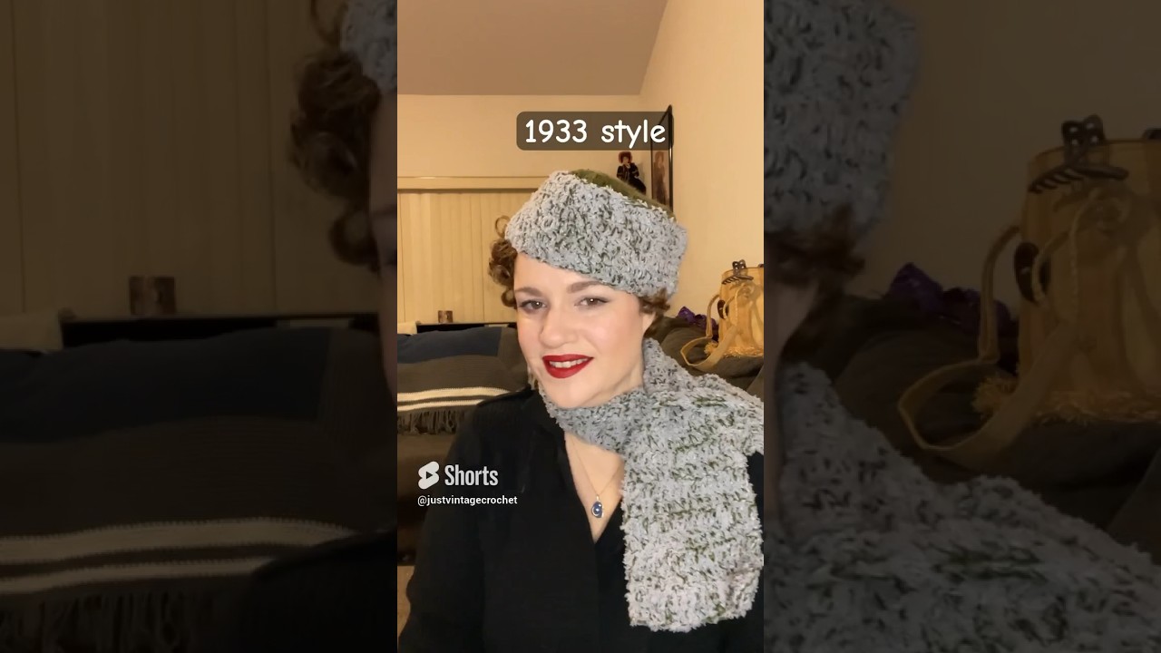 1933 Vintage Crochet Pill Hat & Scarf Set #justvintagecrochet