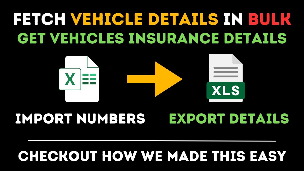 Fetch Vehicle Details In Bulk - Get Vehicle Insurance Details | RC Details in Excel using Python