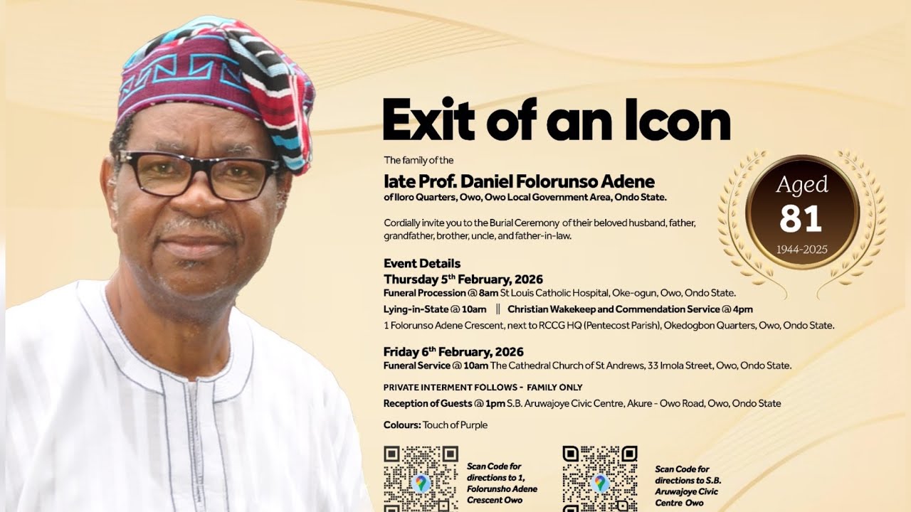 Church Service For Late Prof Daniel