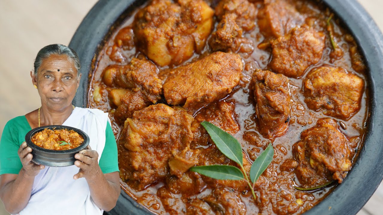Kerala Roasted Coconut Chicken Curry | Varutharacha Chicken Curry