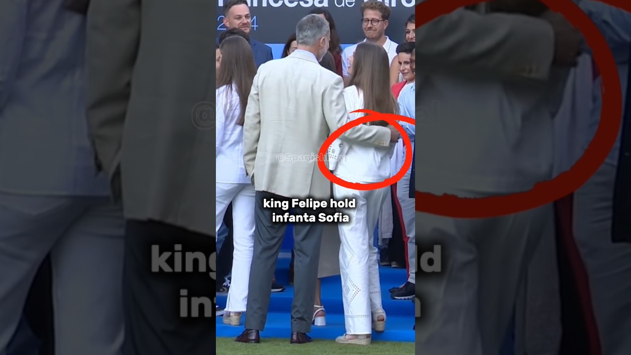 sweet moments between infanta Sofia and king Felipe #infantasofiaofspain#princessleono#viral