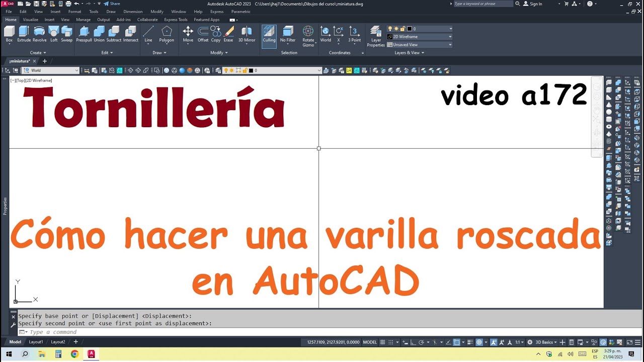 Hacer una varilla roscada en AutoCAD 3D
