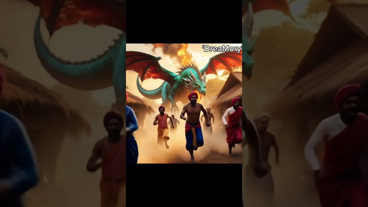 Dragon attack on village 😱 #shortviral #dragon #attack #village