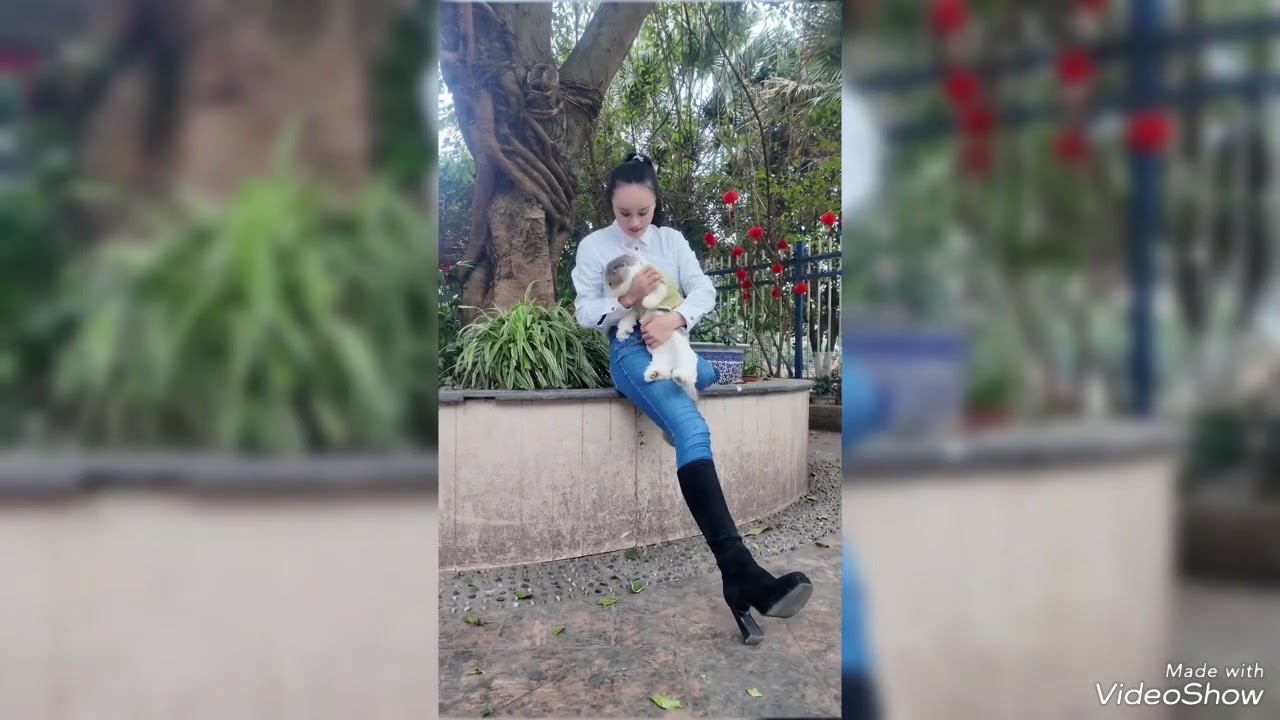 The beautiful woman is amputee, walking with one crutch and one leg 