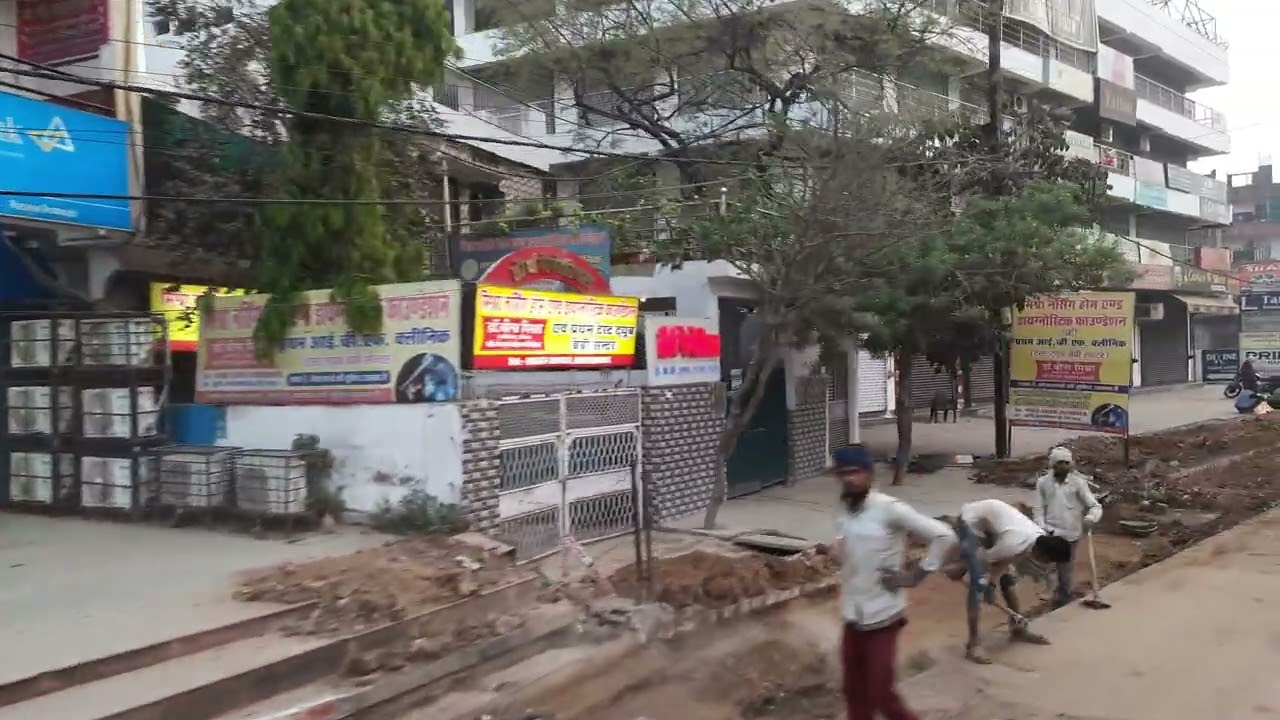 Rewa District  Town streets shops tour madhya pradesh