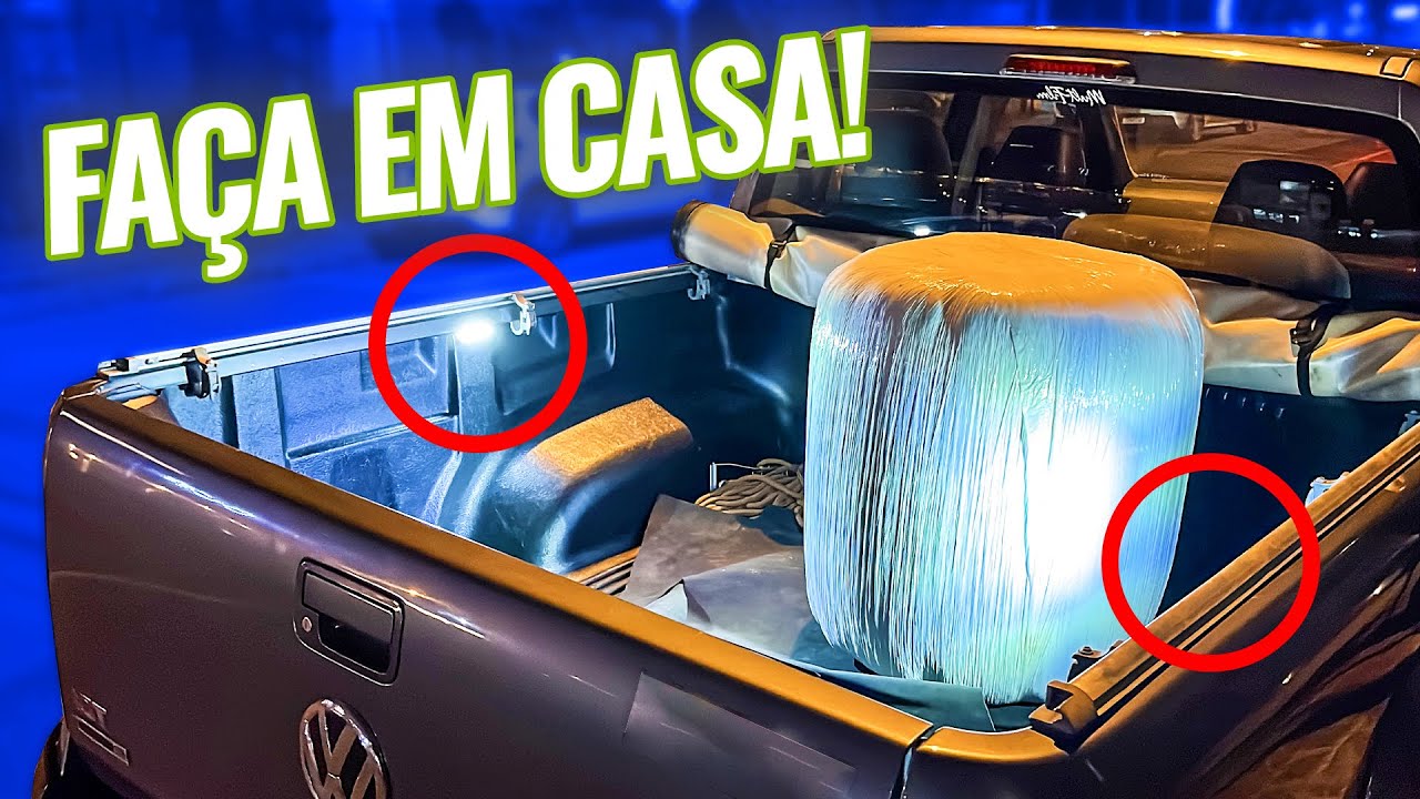 Como instalar LUZ LED na CAÇAMBA da CAMINHONETE (EM CASA, FÁCIL)