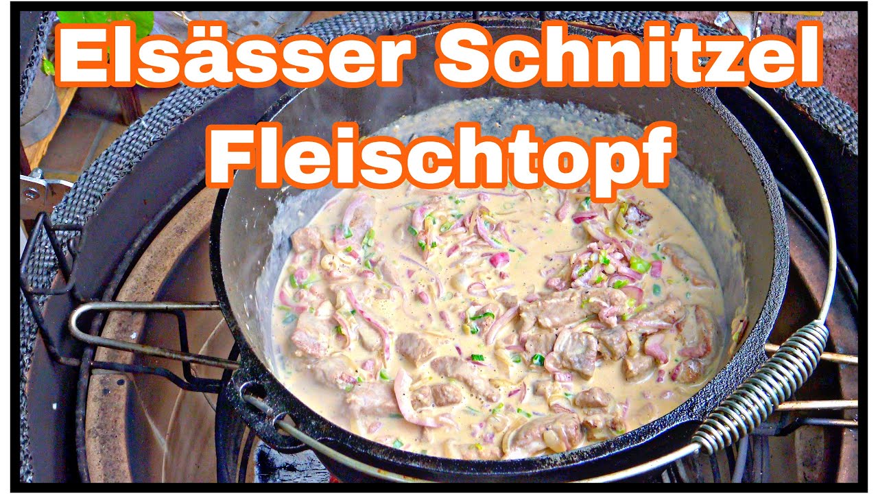 Elsässer Schnitzel Fleischtopf aus dem Dutch Oven