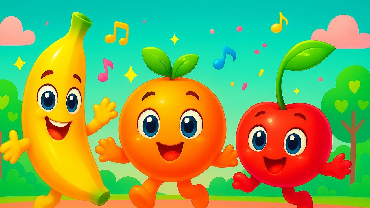 Fruity Friends Dance Party 🍌🍊🍒 | Fun Music Song for Babies by BrightTales