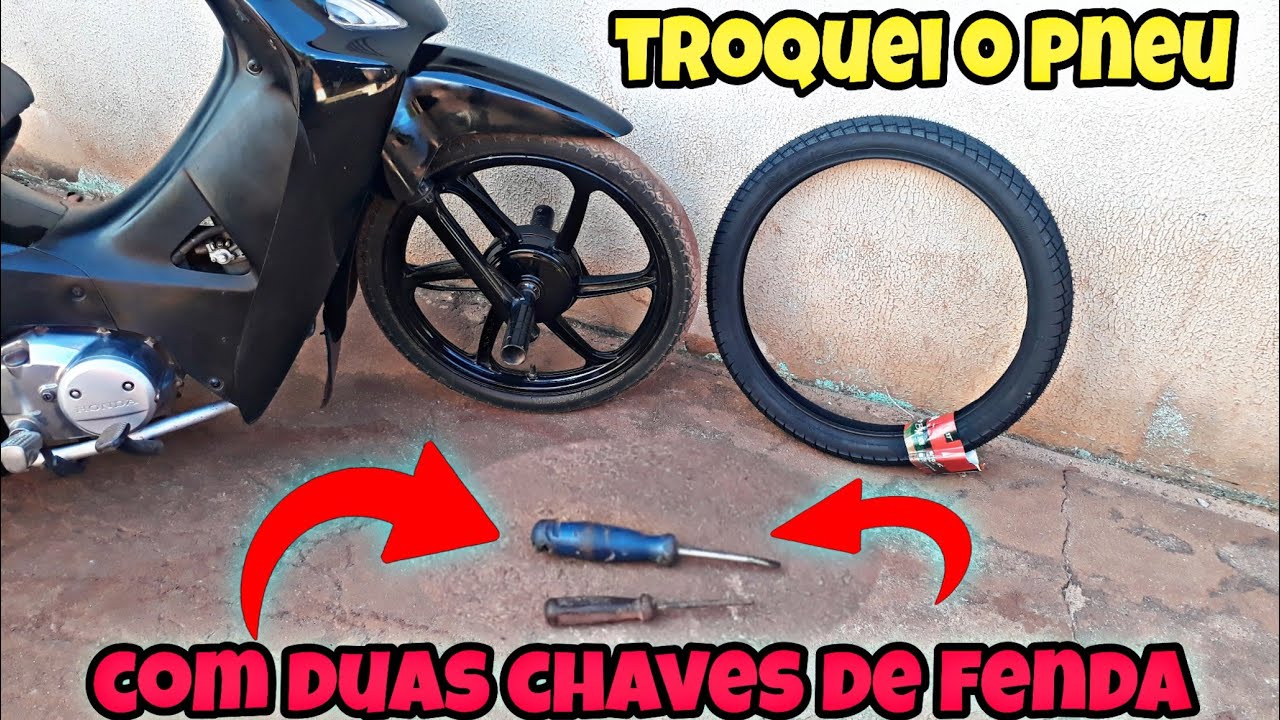 como trocar pneu de moto