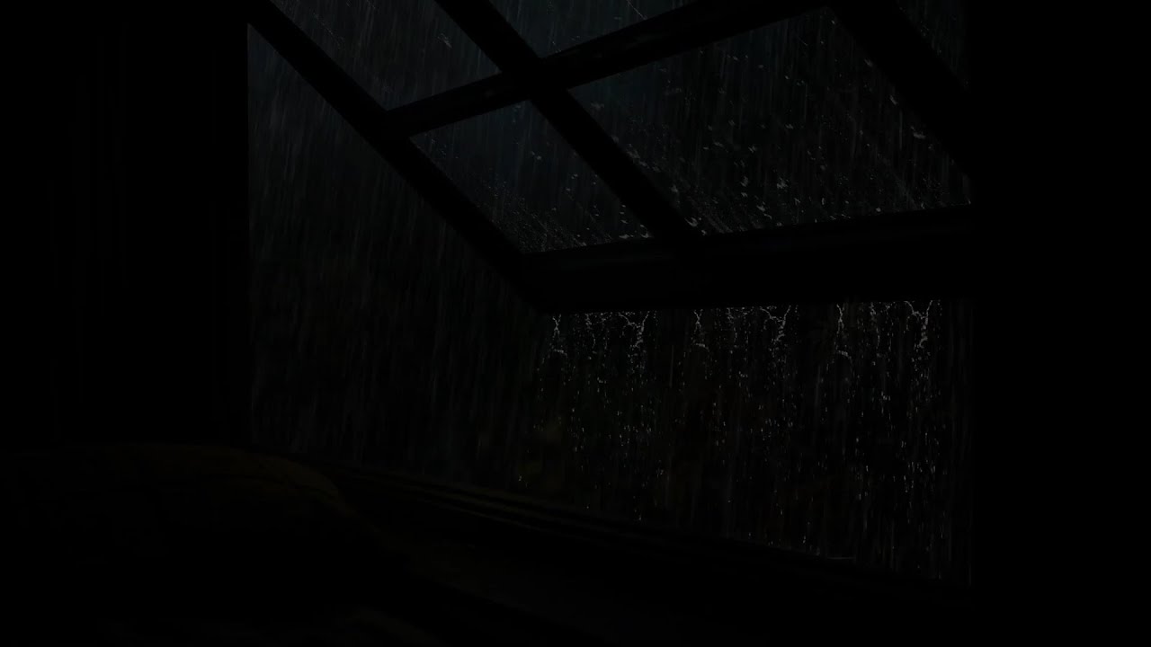 Black Window🪟Listening to Soothing Rain Forest For a Very Deep Sleep | Reduce Stress With Night Rain