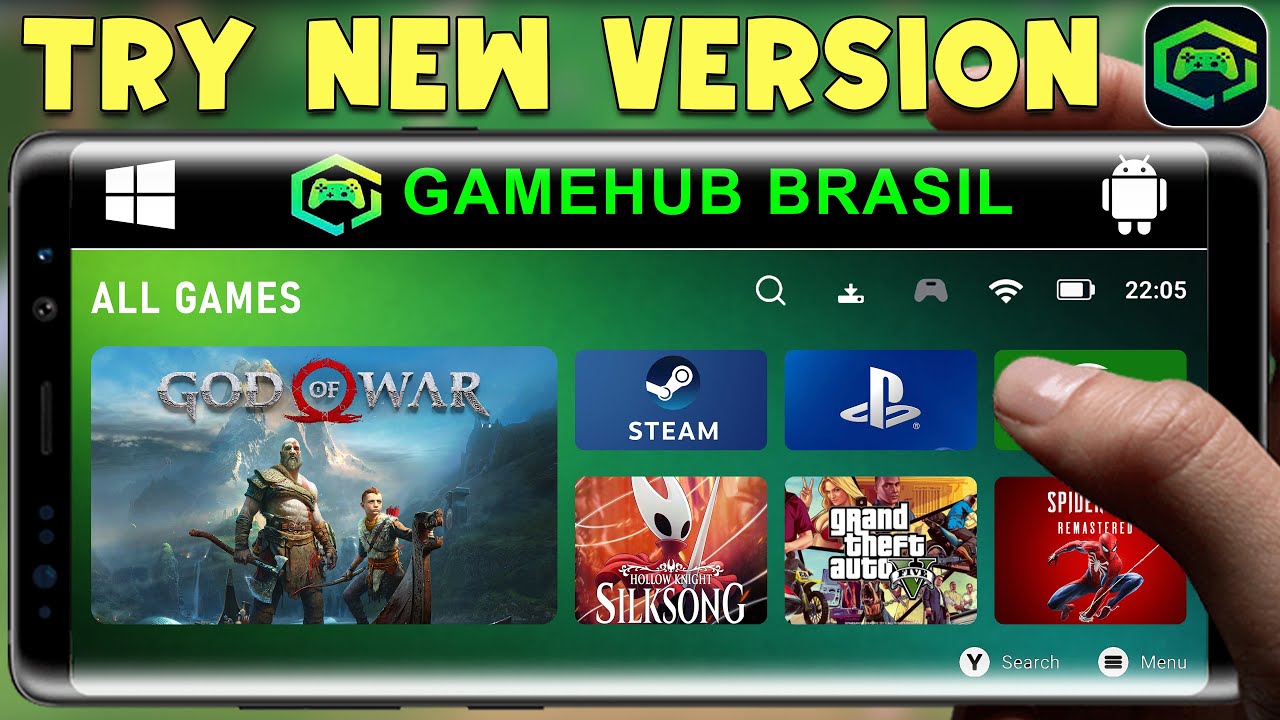 I Tried NEW GAMEHUB BRASIL V2.0 IN ANDROID | GAMEHUB BRASILE SETUP/SETTINGS/GAMEPLAY | PLAY PC GAMES