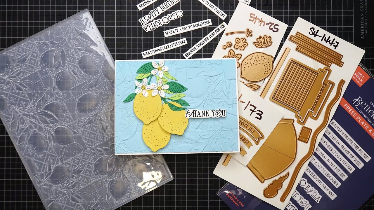 Spellbinders La Dolce Vita Collection "Citrus Spritz" Card Tutorial! Fresh & Pretty!