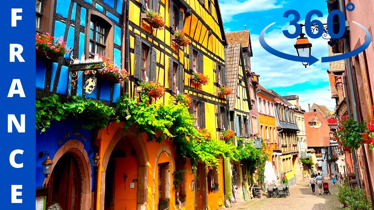 360&deg; Virtual Tour of the Most Beautiful Villages in France/ Riquewihr -A Magnificent Village/ ASMR