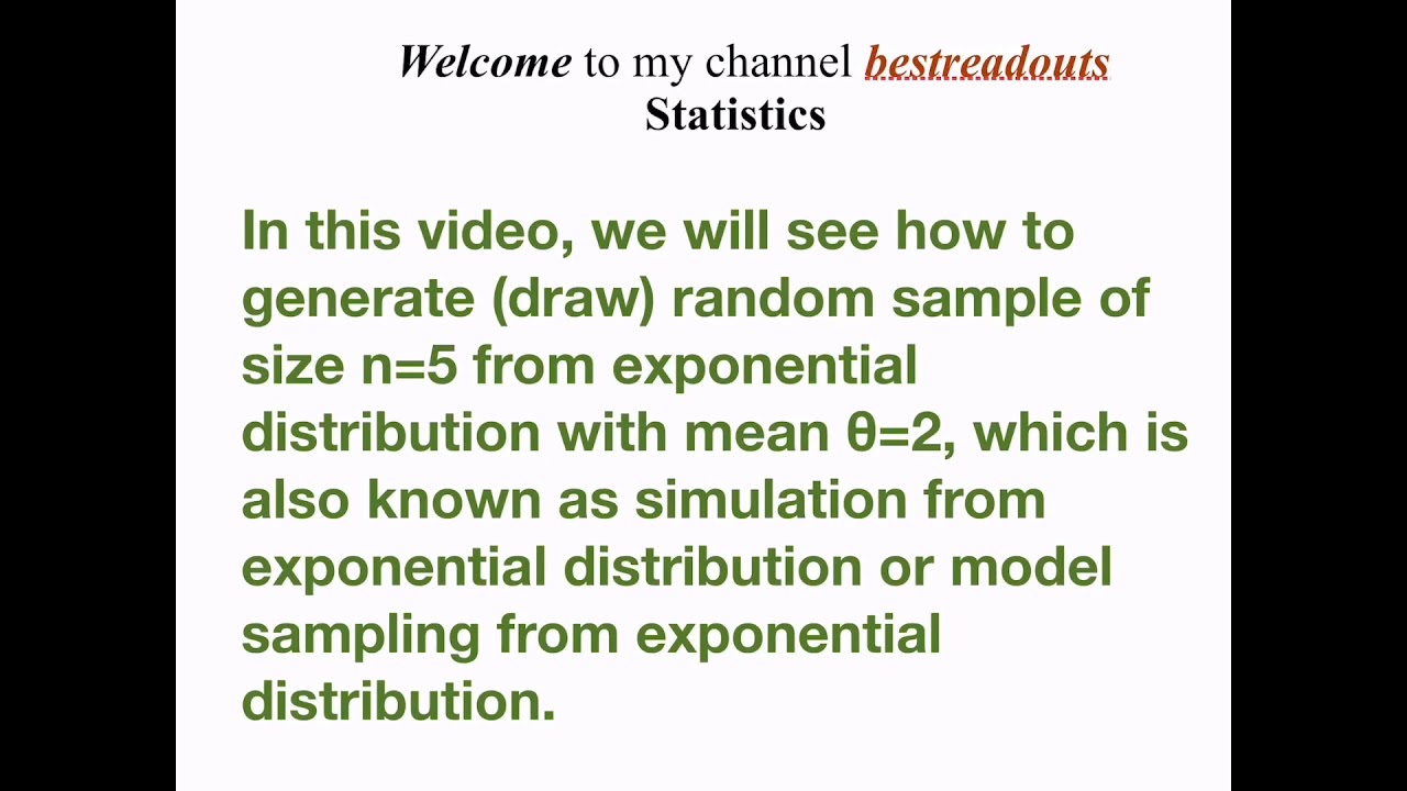 How to generate random numbers from exponential distribution - simulation - model sampling