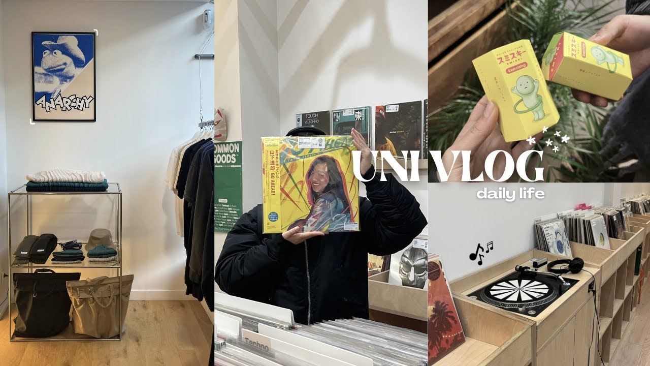 UNI VLOG: daily life, ramen, opening smiski, haul, vinyl shop, going out with friends,...
