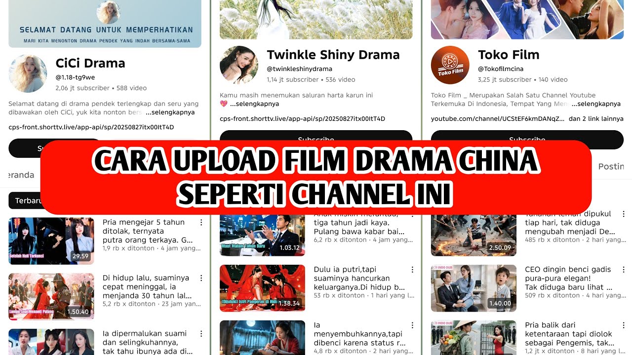 Cara Upload Film Drama China Ke YT, FB PRO, TIKTOK DLL