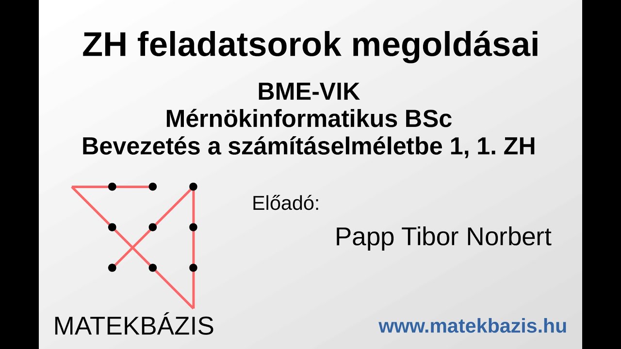 BME-VIK, Mérnökinformatikus BSc, Bevezetés a számításelméletbe 1, 1. ZH