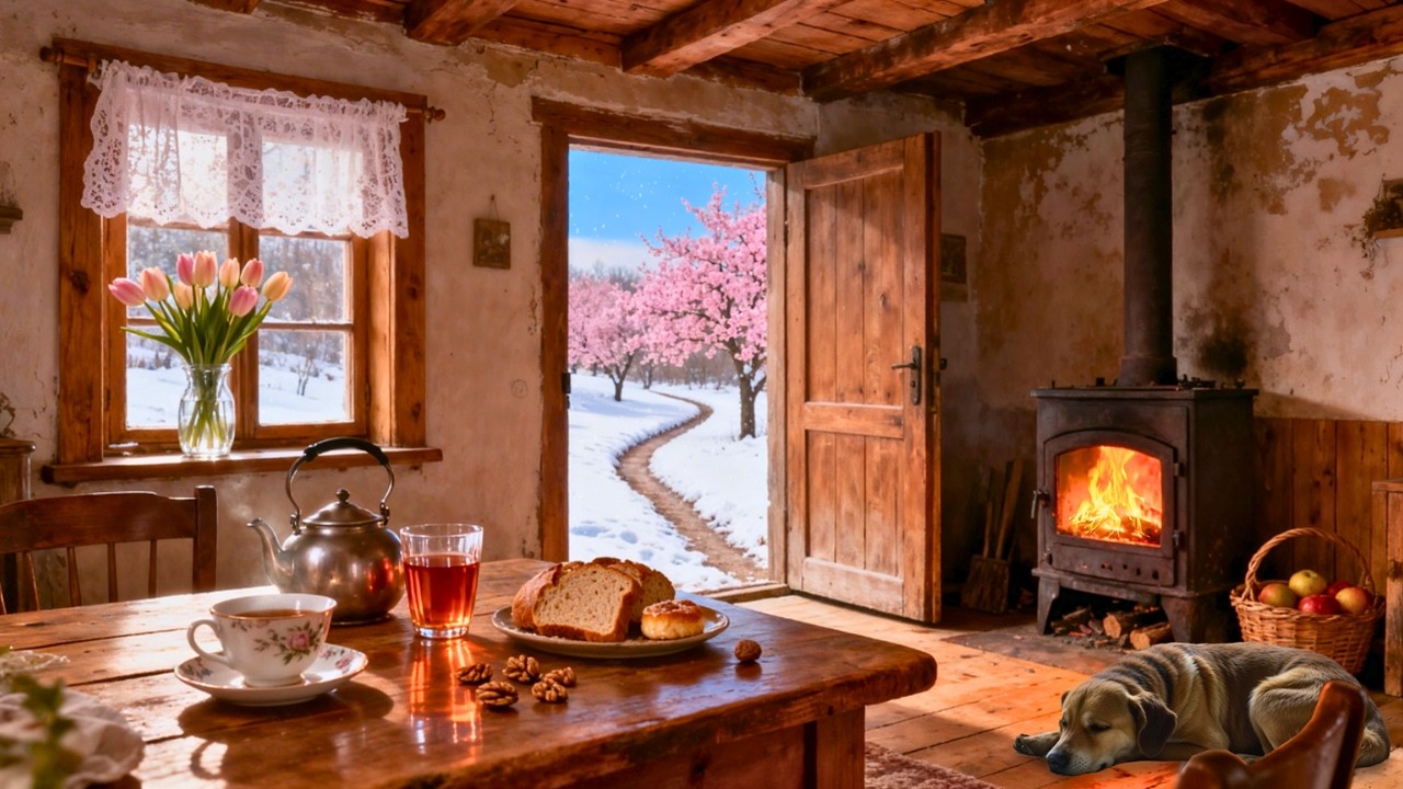 Peaceful Vintage Cottage on a Spring Morning 🌸 Oldies Playing in Another Room | Soft Jazz